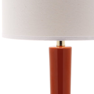Safavieh MAE Long Neck Ceramic Lamp - Elegant Modern Accent for Warm Ambiance in Any Home or Office Space Orange LIT4091D-SET2