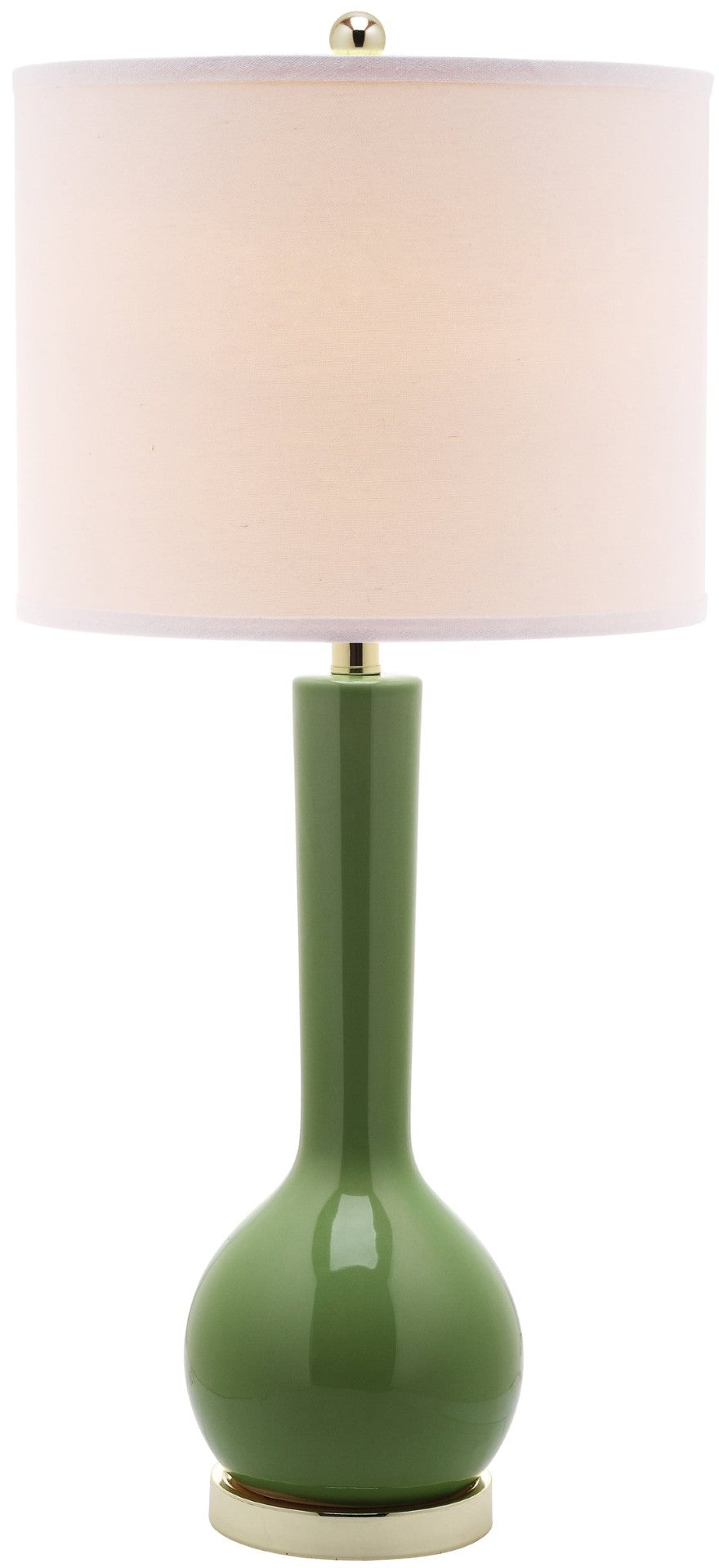 Safavieh MAE Long Neck Ceramic Lamp - Elegant Modern Accent for Warm Ambiance in Any Home or Office Space Green LIT4091G-SET2