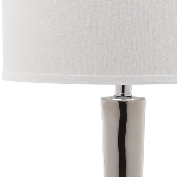 Safavieh MAE Long Neck Ceramic Lamp - Elegant Modern Accent for Warm Ambiance in Any Home or Office Space Silver LIT4091M-SET2