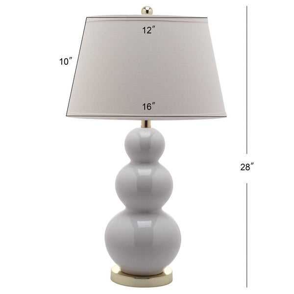 Safavieh PAMELA Triple Gourd Ceramic Lamp in Soft White – Sculptural Elegance for Modern Interiors & Lighting LIT4095A-SET2