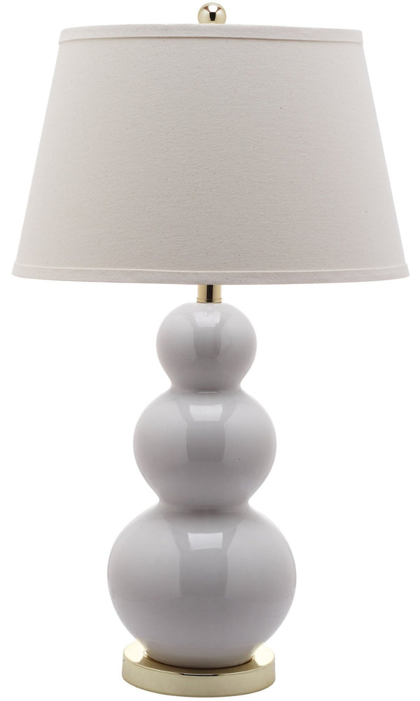 Safavieh PAMELA Triple Gourd Ceramic Lamp in Soft White – Sculptural Elegance for Modern Interiors & Lighting LIT4095A-SET2