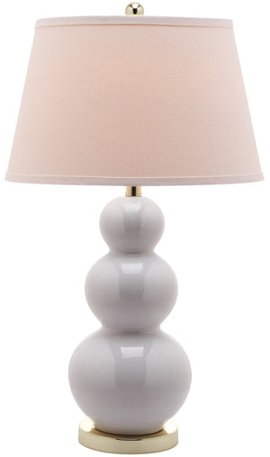 Safavieh PAMELA Triple Gourd Ceramic Lamp in Soft White – Sculptural Elegance for Modern Interiors & Lighting LIT4095A-SET2