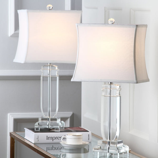 Safavieh OLYMPIA, Elegant 24-Inch Crystal Table Lamp Set of 2 - Timeless Design for Home Décor Perfection! LIT4099A-SET2