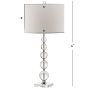 Safavieh LIAM STACKED Crystal Table Lamp Set of 2 - Elegant Illumination for Modern and Classic Spaces Clear / White LIT4112A-SET2