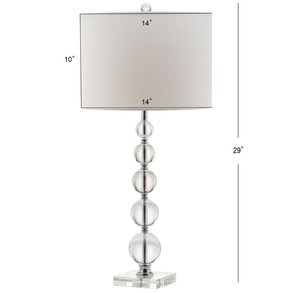 Safavieh LIAM STACKED Crystal Table Lamp Set of 2 - Elegant Illumination for Modern and Classic Spaces Clear / White LIT4112A-SET2