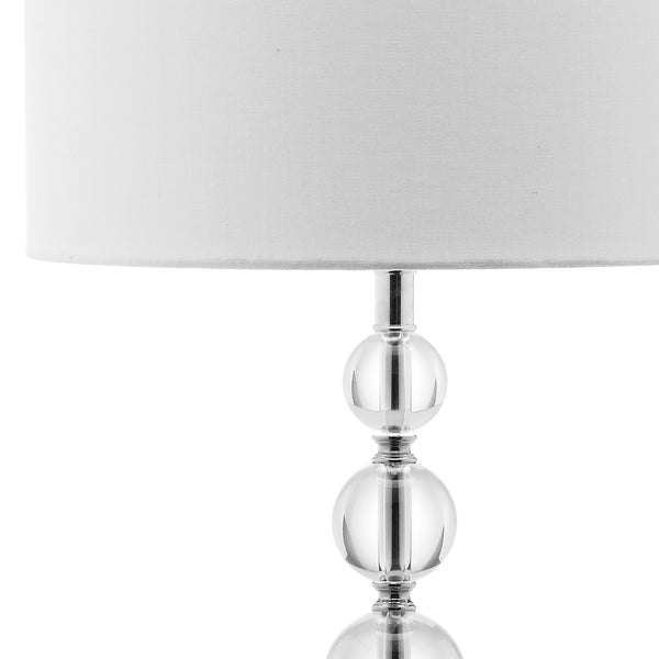 Safavieh Liam Stacked Crystal Ball Lamp - Elegant Clear Base With White Shade For Modern Home Décor Brightness Clear ,White Crystal Lit4112a