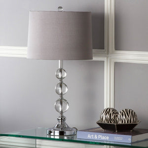Safavieh KEEVA, Elegant Crystal Table Lamp Set of 2, 26-Inch Modern Lighting for Living Rooms & Offices Clear / Grey LIT4113A-SET2