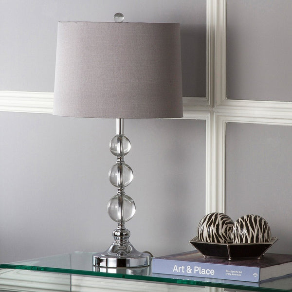 Safavieh KEEVA, Elegant Crystal Table Lamp Set of 2, 26-Inch Modern Lighting for Living Rooms & Offices Clear / Grey LIT4113A-SET2