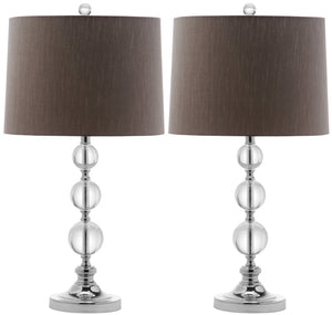 Safavieh KEEVA, Elegant Crystal Table Lamp Set of 2, 26-Inch Modern Lighting for Living Rooms & Offices Clear / Grey LIT4113A-SET2