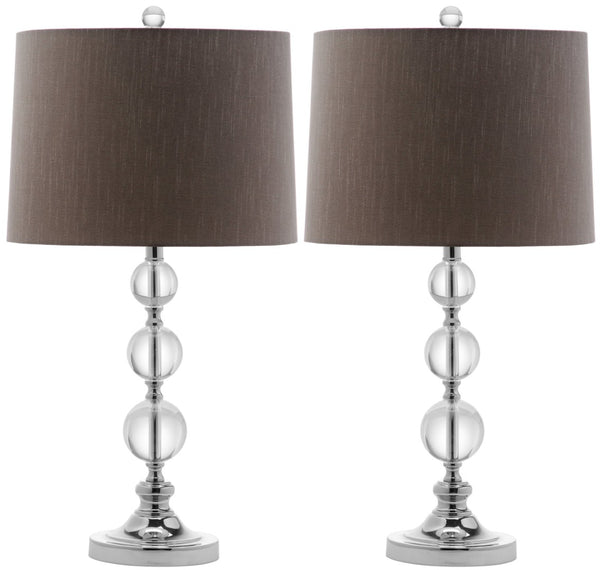 Safavieh KEEVA, Elegant Crystal Table Lamp Set of 2, 26-Inch Modern Lighting for Living Rooms & Offices Clear / Grey LIT4113A-SET2