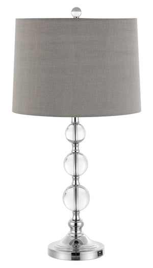 Safavieh KEEVA, Elegant Crystal Table Lamp Set of 2, 26-Inch Modern Lighting for Living Rooms & Offices Clear / Grey LIT4113A-SET2