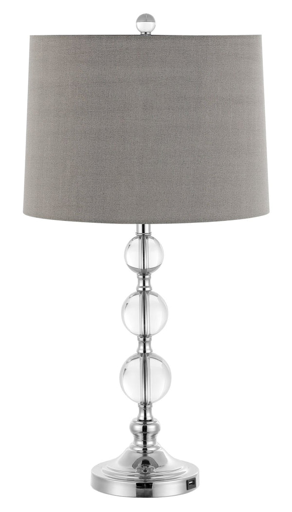 Safavieh KEEVA, Elegant Crystal Table Lamp Set of 2, 26-Inch Modern Lighting for Living Rooms & Offices Clear / Grey LIT4113A-SET2