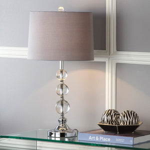 Safavieh KEEVA, Elegant Crystal Table Lamp Set of 2, 26-Inch Modern Lighting for Living Rooms & Offices Clear / Grey LIT4113A-SET2
