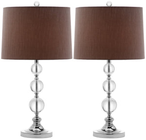 Safavieh KEEVA, Elegant Crystal Table Lamp Set of 2, 26-Inch Modern Lighting for Living Rooms & Offices Clear / Grey LIT4113A-SET2