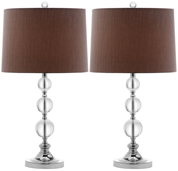 Safavieh KEEVA, Elegant Crystal Table Lamp Set of 2, 26-Inch Modern Lighting for Living Rooms & Offices Clear / Grey LIT4113A-SET2