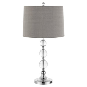 Safavieh KEEVA, Elegant Crystal Table Lamp Set of 2, 26-Inch Modern Lighting for Living Rooms & Offices Clear / Grey LIT4113A-SET2