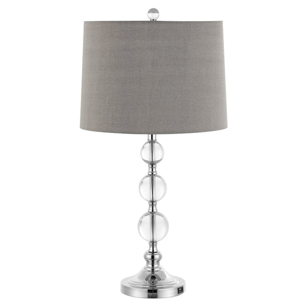Safavieh KEEVA, Elegant Crystal Table Lamp Set of 2, 26-Inch Modern Lighting for Living Rooms & Offices Clear / Grey LIT4113A-SET2