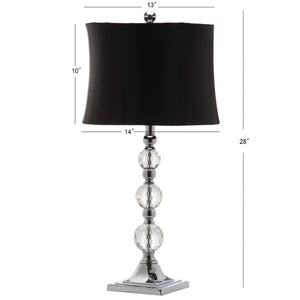 Safavieh MAEVE, Elegant 28-Inch Clear Crystal Table Lamp Set of 2 with Black & Blue Accents for Chic Decor LIT4114A-SET2