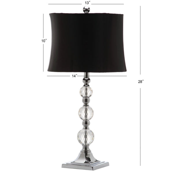 Safavieh MAEVE, Elegant 28-Inch Clear Crystal Table Lamp Set of 2 with Black & Blue Accents for Chic Decor LIT4114A-SET2