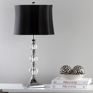 Safavieh MAEVE, Elegant 28-Inch Clear Crystal Table Lamp Set of 2 with Black & Blue Accents for Chic Decor LIT4114A-SET2