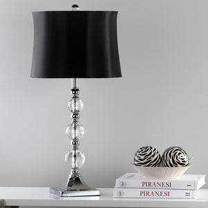 Safavieh MAEVE, Elegant 28-Inch Clear Crystal Table Lamp Set of 2 with Black & Blue Accents for Chic Decor LIT4114A-SET2