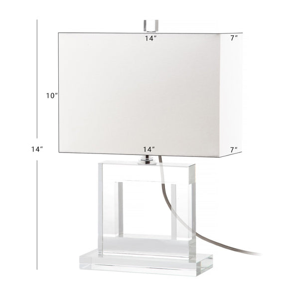 Safavieh TOWN Square Crystal Ball Lamp - Chic Clear Base & White Shade for Modern Elegance in Any Room LIT4115A