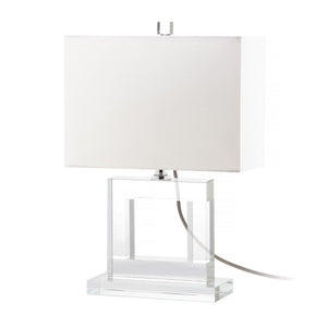 Safavieh TOWN Square Crystal Ball Lamp - Chic Clear Base & White Shade for Modern Elegance in Any Room LIT4115A