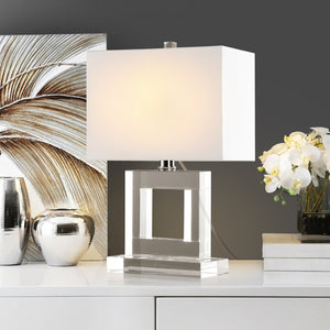 Safavieh TOWN Square Crystal Ball Lamp - Chic Clear Base & White Shade for Modern Elegance in Any Room LIT4115A