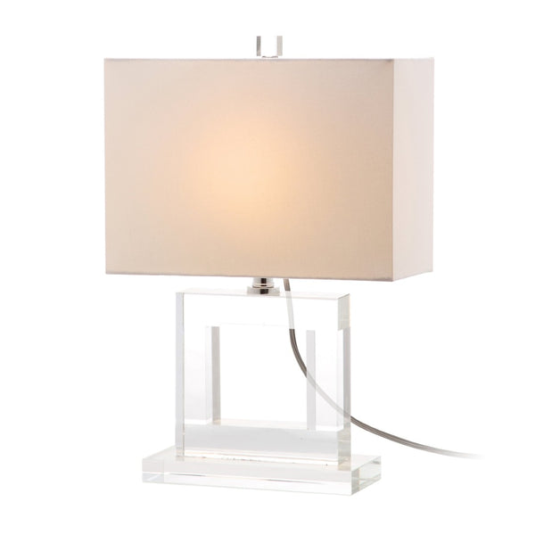 Safavieh TOWN Square Crystal Ball Lamp - Chic Clear Base & White Shade for Modern Elegance in Any Room LIT4115A