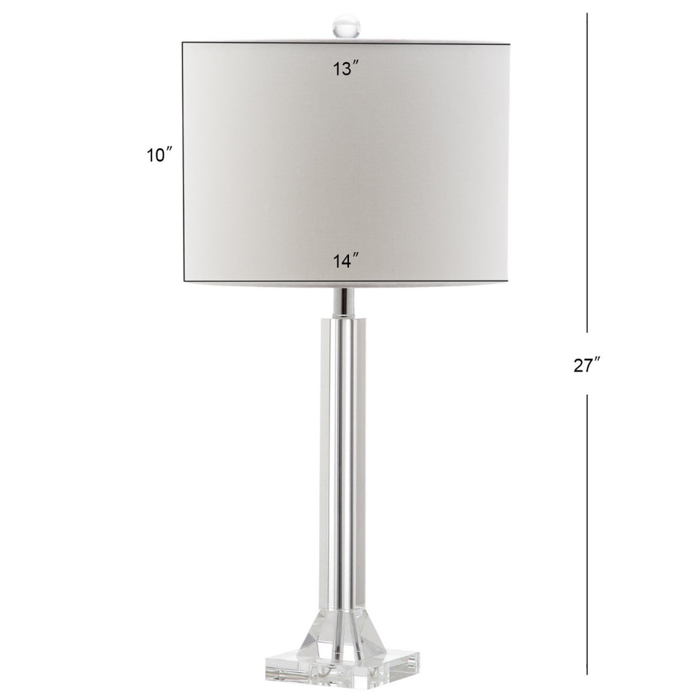Safavieh TYRONE Crystal Column Lamp - Elegant Clear Base with Cream Shade for Timeless Home Illumination LIT4116A-SET2