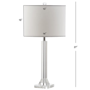 Safavieh TYRONE Crystal Column Lamp - Elegant Clear Base with Cream Shade for Timeless Home Illumination LIT4116A-SET2