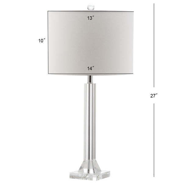 Safavieh TYRONE Crystal Column Lamp - Elegant Clear Base with Cream Shade for Timeless Home Illumination LIT4116A-SET2