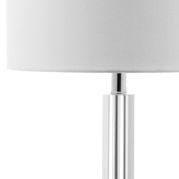 Safavieh TYRONE Crystal Column Lamp - Elegant Clear Base with Cream Shade for Timeless Home Illumination LIT4116A-SET2