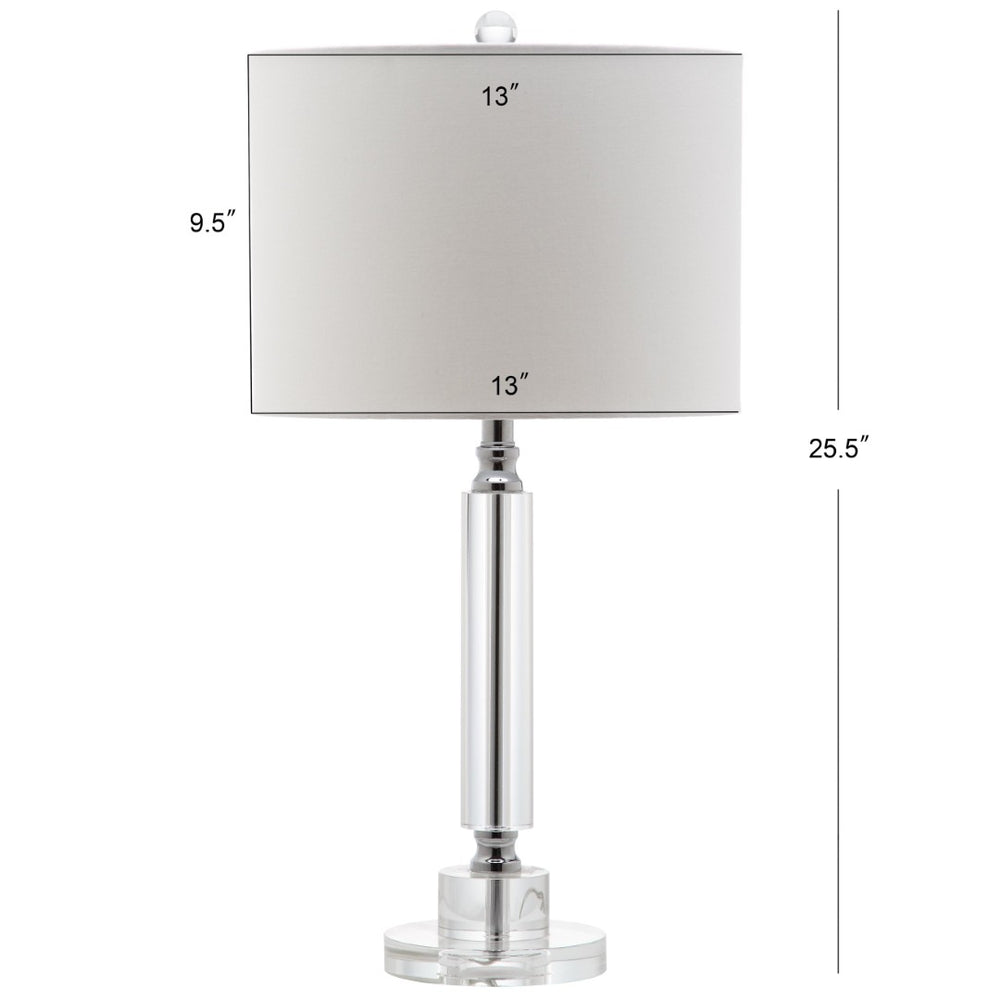Safavieh DECO Column Crystal Table Lamp Set of 2, 24.5-Inch Elegant Lighting for Modern & Classic Décor LIT4117A-SET2