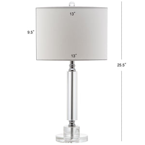 Safavieh DECO Column Crystal Table Lamp Set of 2, 24.5-Inch Elegant Lighting for Modern & Classic Décor LIT4117A-SET2