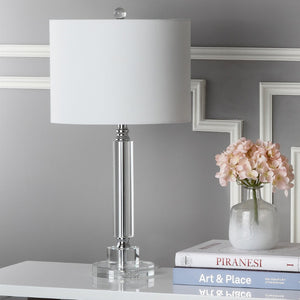 Safavieh DECO Column Crystal Table Lamp Set of 2, 24.5-Inch Elegant Lighting for Modern & Classic Décor LIT4117A-SET2