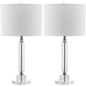Safavieh DECO Column Crystal Table Lamp Set of 2, 24.5-Inch Elegant Lighting for Modern & Classic Décor LIT4117A-SET2