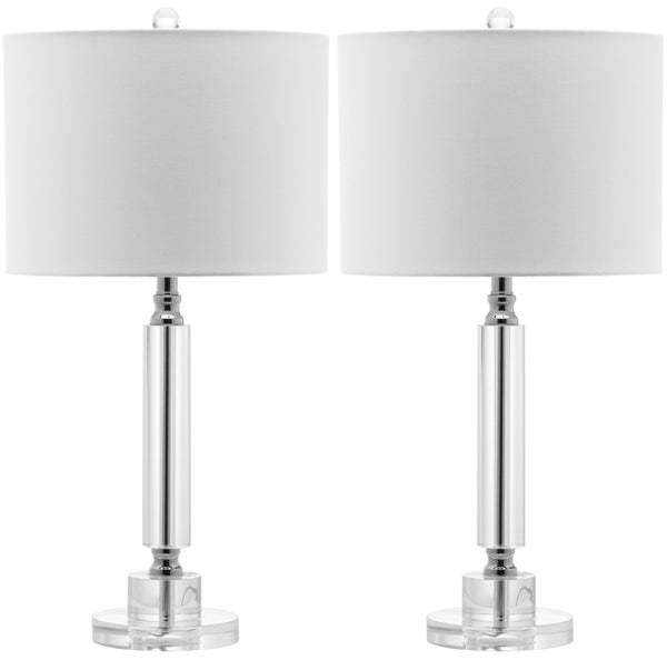 Safavieh DECO Column Crystal Table Lamp Set of 2, 24.5-Inch Elegant Lighting for Modern & Classic Décor LIT4117A-SET2