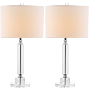 Safavieh DECO Column Crystal Table Lamp Set of 2, 24.5-Inch Elegant Lighting for Modern & Classic Décor LIT4117A-SET2