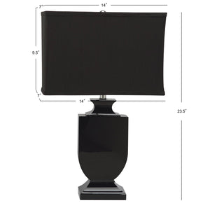 Safavieh DARCY Black Crystal Urn Lamp - Elegant Black Shade, Warm Ambient Glow for Modern & Classic Decor LIT4121A