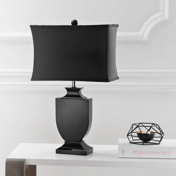 Safavieh DARCY Black Crystal Urn Lamp - Elegant Black Shade, Warm Ambient Glow for Modern & Classic Decor LIT4121A