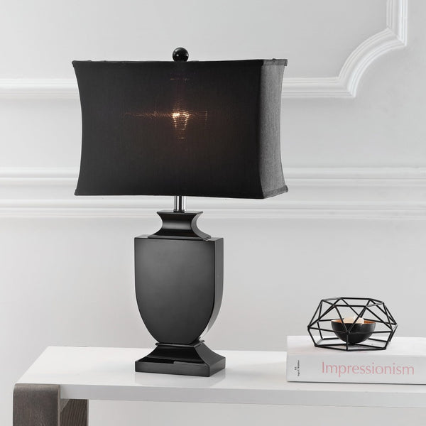 Safavieh DARCY Black Crystal Urn Lamp - Elegant Black Shade, Warm Ambient Glow for Modern & Classic Decor LIT4121A