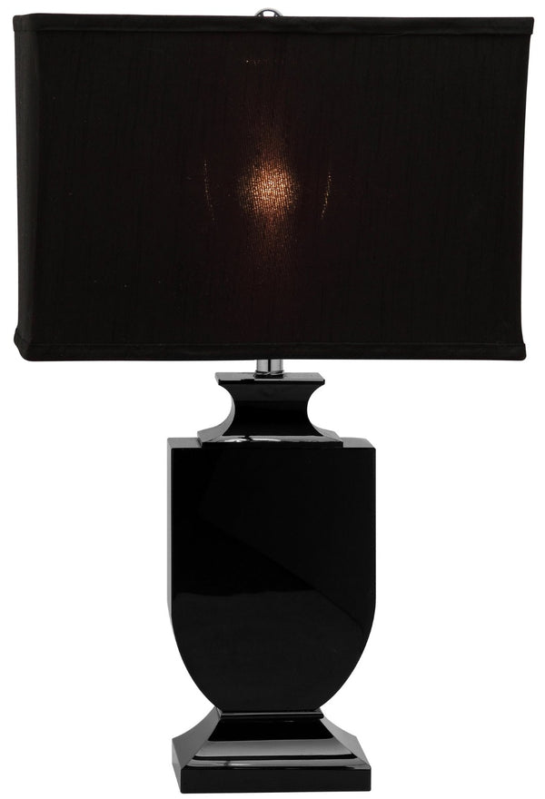 Safavieh DARCY Black Crystal Urn Lamp - Elegant Black Shade, Warm Ambient Glow for Modern & Classic Decor LIT4121A