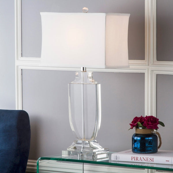 Safavieh DEIRDRE, 28-Inch Clear Crystal Table Lamp – Modern Elegance for Living Room, Bedroom & Office Decor LIT4122A
