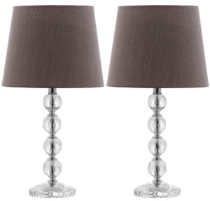 Safavieh NOLA, Elegant Crystal Table Lamp Set of 2 – Refined Illumination for Modern & Traditional Spaces Clear / Grey LIT4123B-SET2