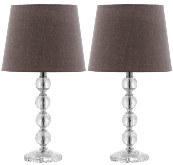 Safavieh NOLA, Elegant Crystal Table Lamp Set of 2 – Refined Illumination for Modern & Traditional Spaces Clear / Grey LIT4123B-SET2