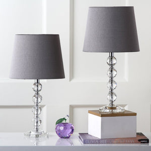 Safavieh NOLA, Elegant Crystal Table Lamp Set of 2 – Refined Illumination for Modern & Traditional Spaces Clear / Grey LIT4123B-SET2