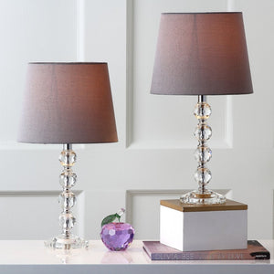 Safavieh NOLA, Elegant Crystal Table Lamp Set of 2 – Refined Illumination for Modern & Traditional Spaces Clear / Grey LIT4123B-SET2