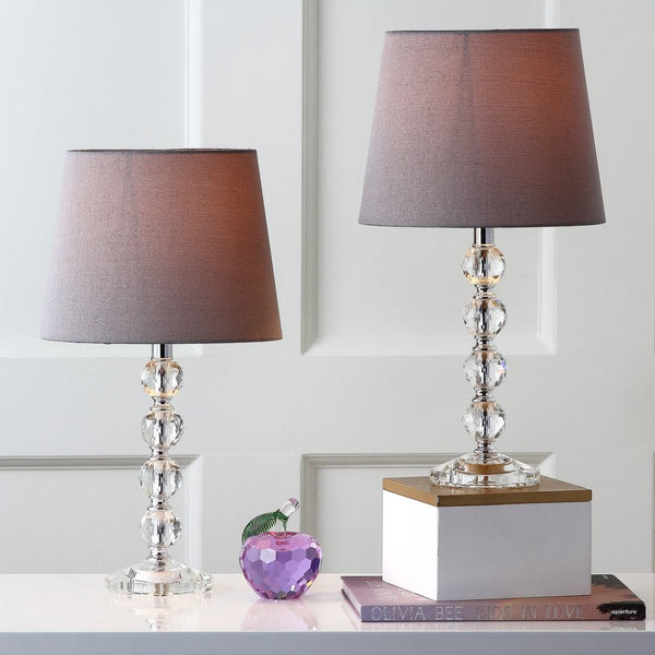 Safavieh NOLA, Elegant Crystal Table Lamp Set of 2 – Refined Illumination for Modern & Traditional Spaces Clear / Grey LIT4123B-SET2