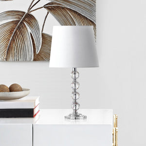 Safavieh NOLA, Elegant Crystal Table Lamp Set of 2 – Refined Illumination for Modern & Traditional Spaces Clear / White LIT4123C-SET2